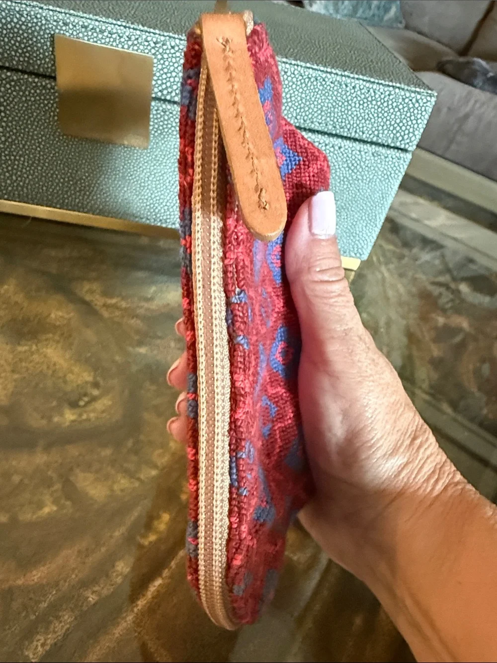 Stubbs and Wootton needlepoint cosmetic bag
